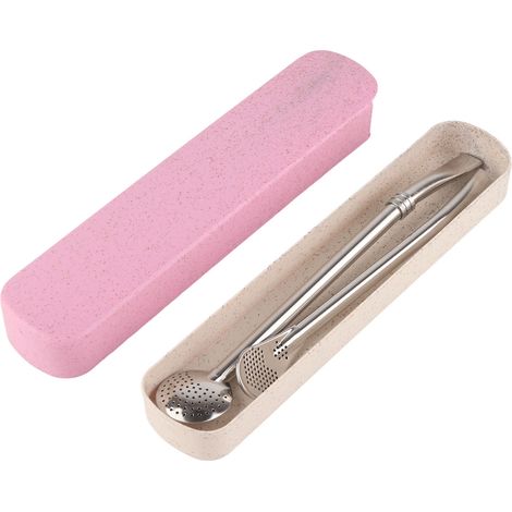 Paille-filtre en acier inoxydable réutilisable, cuillère multifonction pour thé, café et boissons (1/5)