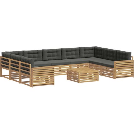Conjunto de sofás de exterior 10 pcs Blanco y Antracita vidaXL (1/5)