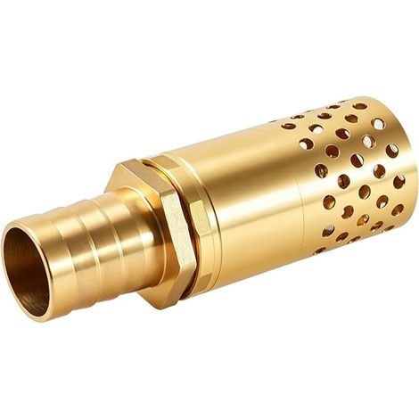 Suction filter set, brass check valve 1 inch IG + brass hose socket AG 25 mm, foot valve with check valve, foot valve with suction basket for