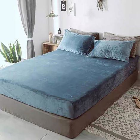Drap Housse - 160x200x30 cm - Satin Polyester Microfibre - Pour Matelas Hauteur Max 25 cm - Rouge Vin (1/5)