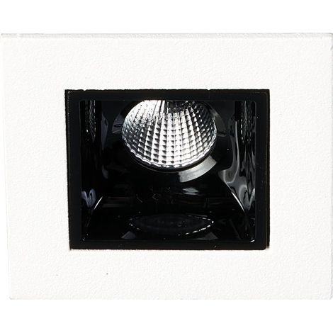 Encastré intérieur NELIO 1 carré blanc mat 3000K 6,6W 545lm IP20 - EUROPOLE - 501000 (1/4)