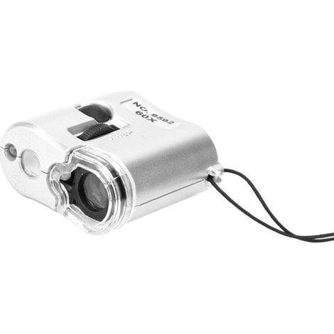 Mini microscope de poche 60X, loupe avec détecteur de contrefaçons LED (1/5)