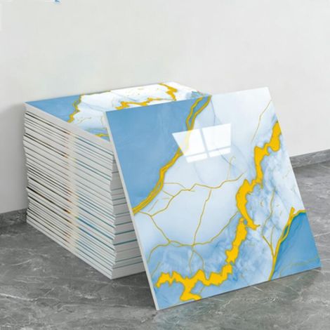 10 láminas de papel pintado autoadhesivo que imitan azulejos de cerámica (efecto cerámico, dimensiones: 30 x 30 x 0,8 cm) (1/5)