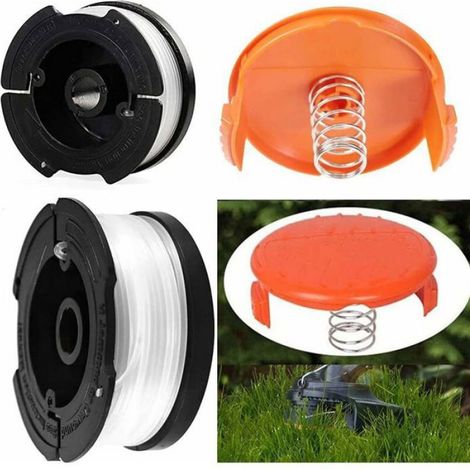 Bobine Fil pour Coupe-Bordure, Accessoire de Rechange pour Débroussailleuse, 8 Bobines de Fil de Coupe, Compatible avec les Coupe-Bordures Black et Decker (1/5)