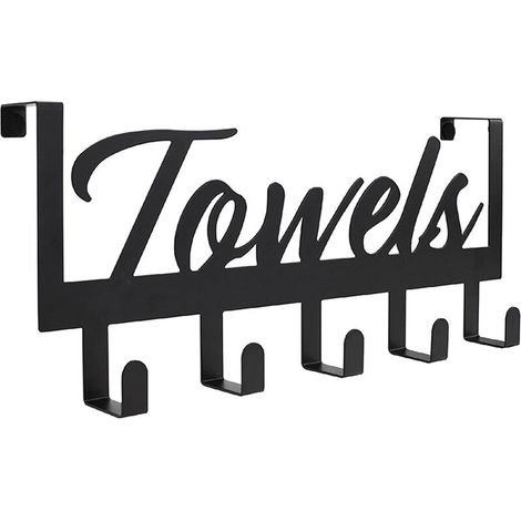 Porte-serviettes à suspendre à la porte de votre salle de bain. Porte-serviettes pratique avec crochets robustes, pour une décoration harmonieuse dans votre salle de bain.-AquaForge (1/5)