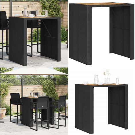 Table de bar de jardin et dessus en bois acacia résine tressée - Table De Jardin - Table Bar - Mobilier De Jardin - Table Extérieure - Table Patio - Home & Living
