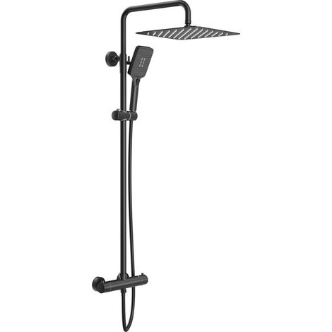 Duschsystem mit Thermostat
3 Strahlart(en), komplett-set, 92-126 cm Duschstangen Edelstahl Duschamaturenset Wassersparend