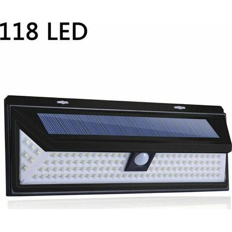 118 LED-Solarleuchte – Wandleuchte mit PIR-Bewegungssensor – 1000 Lumen Beleuchtung – IP65 wasserdicht für den Einsatz im Garten im Freien. (1/4)