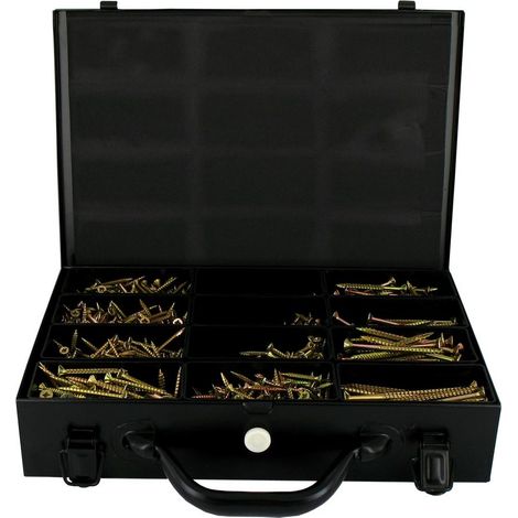 Rocket – Mallette de 2250 vis à bois tête fraisée Torx zinguées – Ø 3,5 x 16 = 400 pièces, Ø 4,5 x 45/30 = 130 pièces – Vissage rapide, anti-fendage