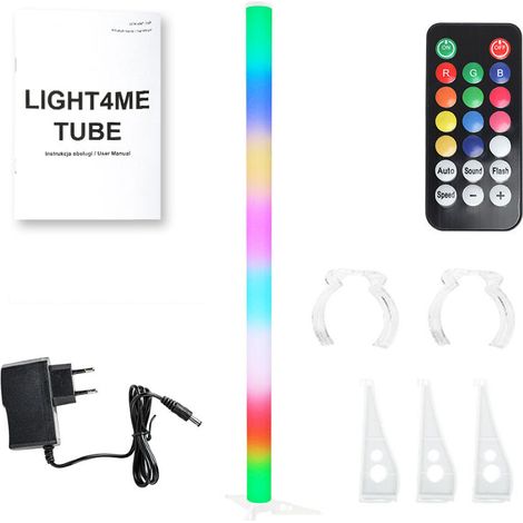 Lampada da terra LIGHT4ME TUBE, tubo luminoso decorativo a LED RGB con telecomando e sincronizzazione musicale. (1/5)