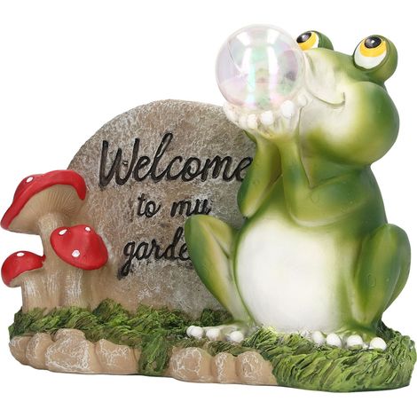 Solar-Froschlampe, rostfrei, wasserdicht, Frosch-Solar-Nachtlicht aus Kunstharz, handgefertigte Dekoration für den Außenbereich (1/5)