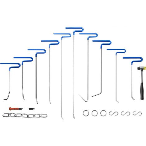 Kit professionnel de débosselage sans peinture 20 pièces avec tiges en acier inoxydable pour bosses et coups de portière. (1/5)