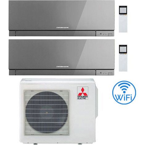 Climatizzatore Condizionatore Mitsubishi Kirigamine Zen Wifi Argento Dual Split Inverter 12000 + 18000 BTU con U.E. MXZ-3F54VF classe A+++ /A++ NOVITÁ (1/5)