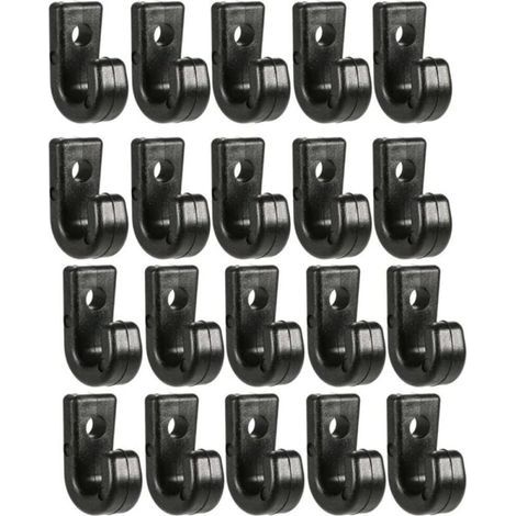 Lot de 50 crochets de fixation en nylon noir pour kayak et accessoires marins (1/5)