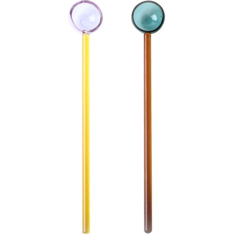 Cuillère En Verre Borosilicate - Résistante À La Chaleur Jusqu'à 300 °C - Pour Café Crème Glace Thé - Lot De 2 (1/5)