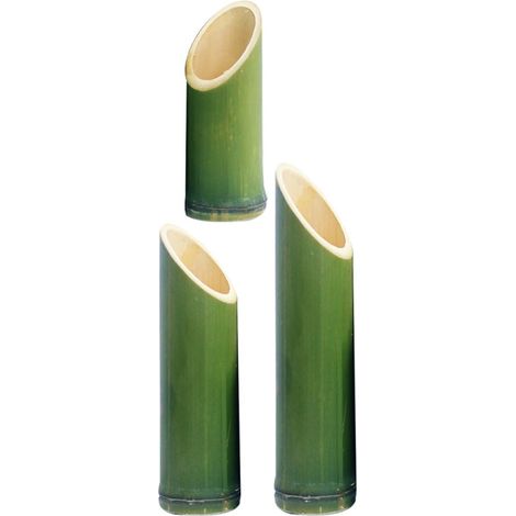 Lot de 3 Vases Tubulaires en Bambou Naturel Diamètre 4-5 CM Hauteurs 20-25-30 CM Pots de Fleurs Minimalistes pour Fleurs Séchées Décoration Bureau et Intérieur Écologique (1/5)