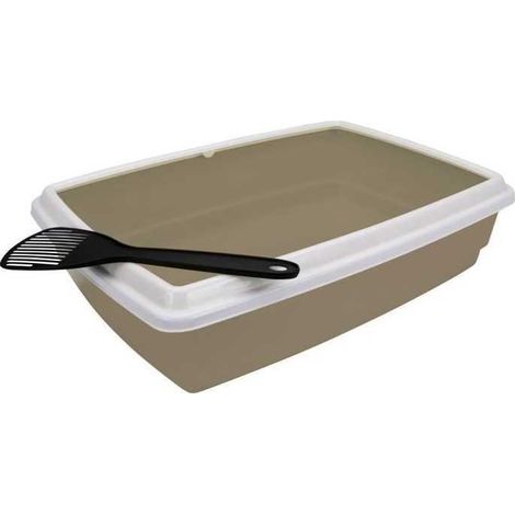 Litter box with rim + scoop - AIME - For cats - Purple - 44 x 34 x 11 cm