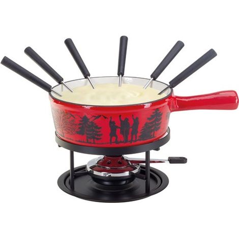 Service Fondue Gruyere Fonte Rouge Decor 22cm Pces - Nouvel Ltd