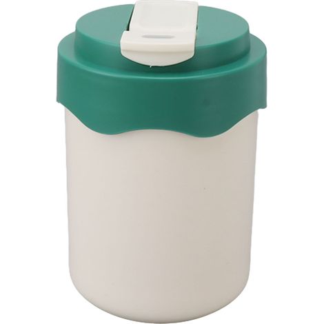 Doppelwandiger, isolierter Becher aus Edelstahl 304 mit Strohhalm, 450 ml, tragbar, grün (1/5)