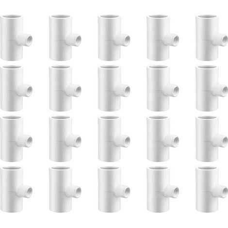 pair 20 Pièces Raccords En T PVC Pour Abreuvoir Poulet Tuyauterie Plastique 1/2\" Filetage FTP 1/8\"