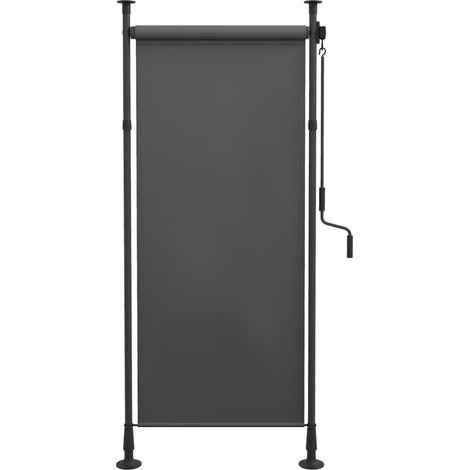 Tenda da sole verticale autoportante 120 cm in poliestere grigio scuro con manovella MODENUIT (1/5)