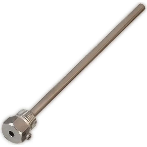 iOVEO 420TH00040 - Pozzetto 1/2 pollice, Manicotto a immersione in acciaio inox V4A, G 1/2, per sensore di temperatura, 6 mm, riscaldamento fino a 600 °C, lunghezza di montaggio 400 mm (1/3)