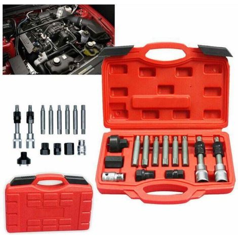 Extracteur Alternateur - Kit 13 Pièces Clé Douille Roue Libre - Pour Mercedes Fiat Ford Renault - Acier Au Carbone (1/4)