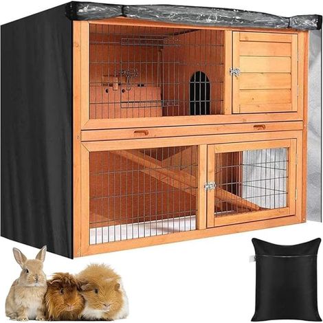 Housse imperméable pour cage à lapin, housse de pluie noire (1/5)