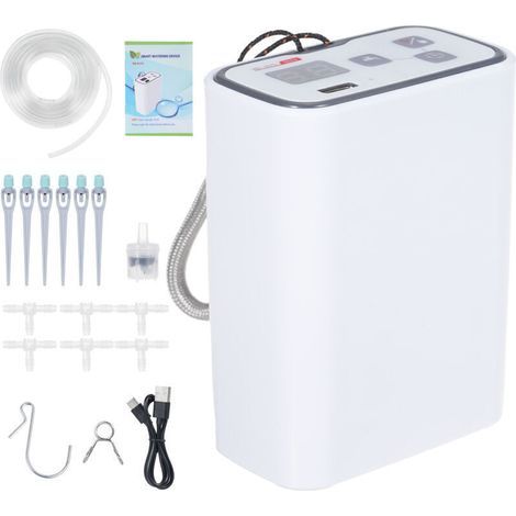 Système d'arrosage automatique, Kit d'irrigation goutte à goutte automatique avec programmateur , affichage LED et alimentation USB, système d'irrigation d'intérieur pour plantes en pot (1/4)