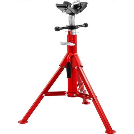 Support de tuyau à tête en V avec billes, pieds pliants, hauteur réglable 28-52 po, capacité 2500 lb, pour soudage (1/5)