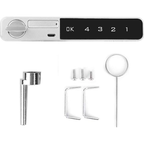 Mini serrure intelligente à mot de passe électronique, clavier tactile en alliage de zinc avec boulon rond pour casier de garde-robe, classeur (1/5)