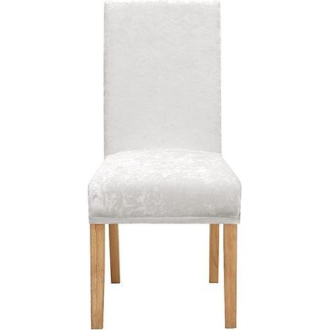 Piece Elastic Dining Chair Cover Stretch Velvet Blend Removable Chair Protector White 35x44x42cm (1/5)