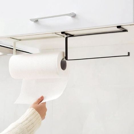 Porte-papier Distributeur de support d'essuie-tout sous le support de support de rouleau de papier de Cabinet sans perçage (1/4)