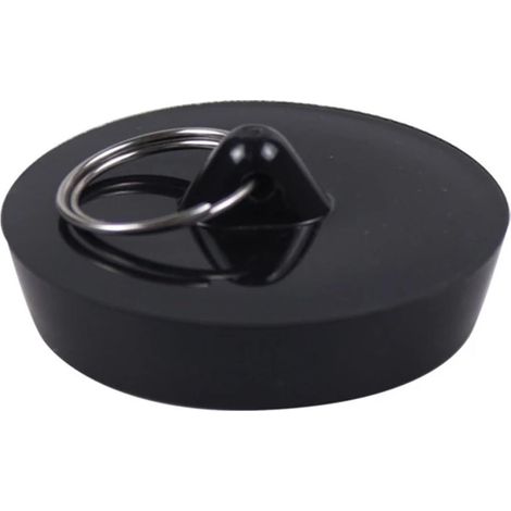 Tapón universal de PVC para bañera con cadena y anillo para desagüe de baño y lavandería (circular) 4,564,561cm (1/5)
