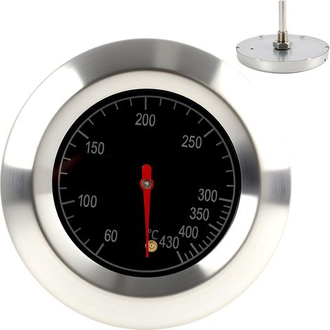 Termómetro para Barbacoa de Acero Inoxidable 60-430 °C, Termómetro para Horno Adecuado para Agujeros de 8 mm de diámetro Horno y Horno de Pizza, Termómetro para Horno para Parrillas, Ahumadores y Barb (1/5)
