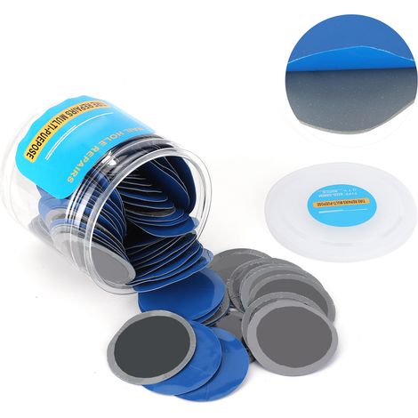 80 Pneus Auto Moto Rustine Universelle 58mm, Kit Réparation Crevaison Caoutchouc, Outil Colle Patch (1/5)