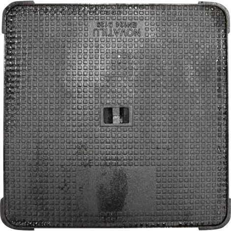 Jardibric – Regard hydraulique carré 500 x 500 mm – Fonte ductile B125 – Accès réseau facile – Surface antidérapante – Peinture noire écologique
