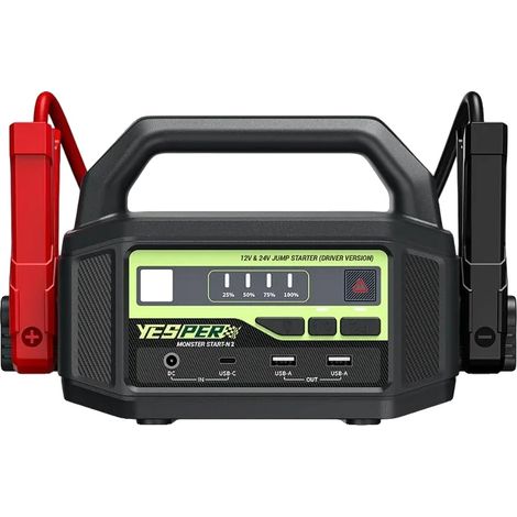Démarreur de voiture, 1200 A de courant de pointe, alimentation d'urgence portable, DÉBUT MONSTRE N1 (1/2)