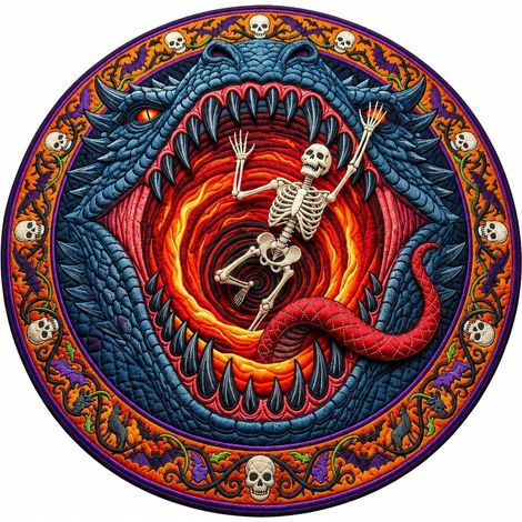 Tapis de sol rond Halloween, velours cristal, doux et lavable, cosplay, salon/chambre, commande personnalisée - Style 21 (1/5)