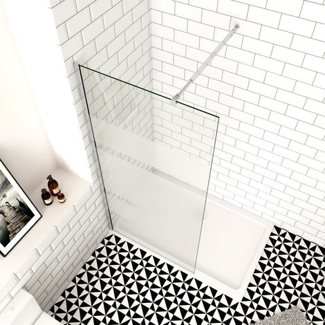 Doccia Walk In Parete Doccia 60x190 cm Vetro da 6 mm Temperato Semi Satinato Anticalcare regolabile e snodabile da 73-120cm (1/5)