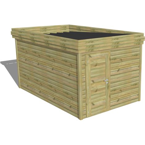 ABRI DE JARDIN bois Pin autoclave 27mm - 2,64x4,34m / 11,5m2 - Bac acier - Abri Français (1/5)