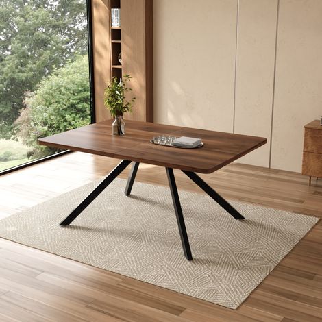 Table extensible de salle à manger 160/200/240 x 90 cm, 6 à 10 personnes, MDF, coloris noyer DESVIAE (1/5)