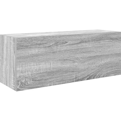 Mueble de pared funcional para baño de diseño moderno 80 x 25 x 30 cm madera de ingeniería gris 020051274 (1/5)