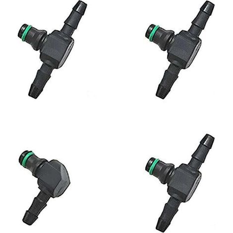 Rücklaufanschluss für Diesel-Einspritzdüsen – Common Rail – 2-Wege L und 3-Wege T – 5,5 mm Einlass / 4,85 mm Auslass – 4 Stück (1/5)