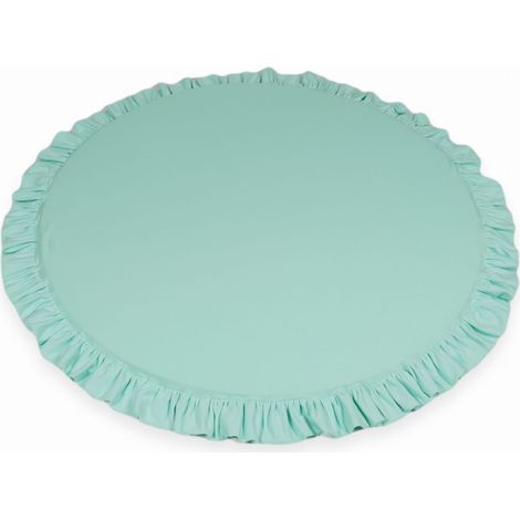 Alfombra de juego redonda para niños de 100 cm con volantes, color menta