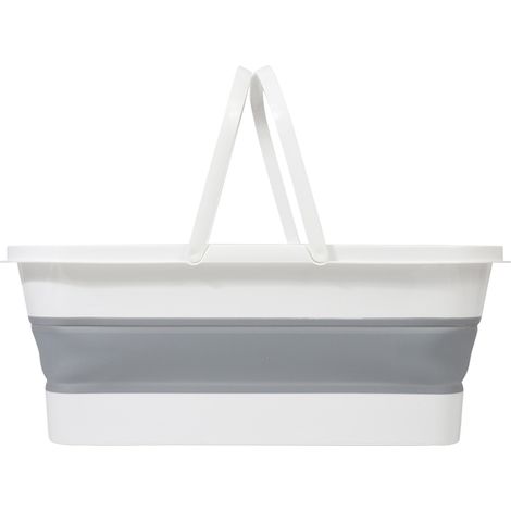 Seau à serpillière pliable, seau portable en plastique avec panier de rangement pliable et poignée (1/5)