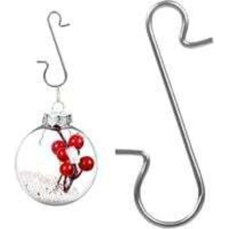 Lot de 120 Crochet de Noël en Forme de S pour Boules de Noël, décorations de Noël Crochets d'Ornement de Noël Cintre Boules de Noël Sapin de Noël Sliver A - RWBoule de Noël (1/3)