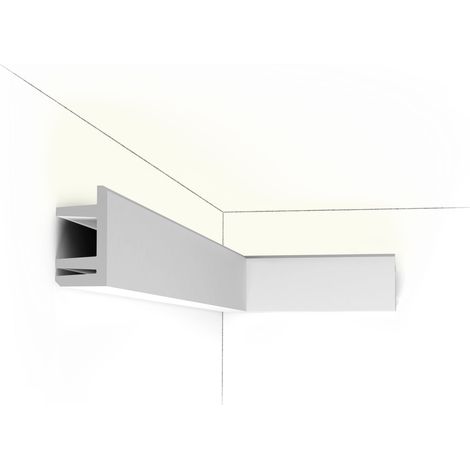Profil moderne pour éclairage - Orac Decor - L200xp5xH9.5cm - C381 - L200 x H9,5 x L5 cm - ORAC DECOR (1/5)