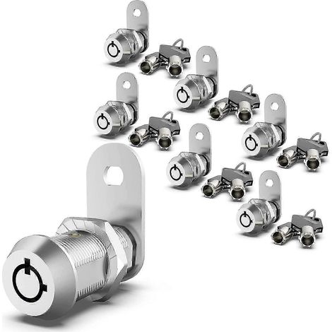 Lot de 6 verrous à came améliorés pour rangement de VR, clés identiques, 5/8 pouce, pour armoire à outils B (1/5)