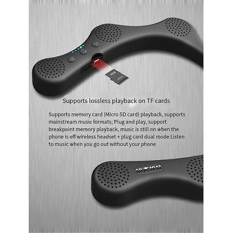Enceinte Bluetooth tour de cou à 6 haut-parleurs, enceinte portable sans fil, lecteur de musique d'extérieur avec son HiFi et microphone pour une utilisation sportive (1/5)